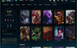 Conta lol Ouro 2 com 502 skins e todos os campeoes
