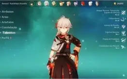 Xião, Albedo, Kazuha, Klee, Jean, Diluc + Kagura e Lança PB