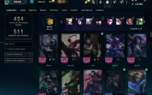 Unranked com 150 Champs e 119 Skins ( ADC / TOP )