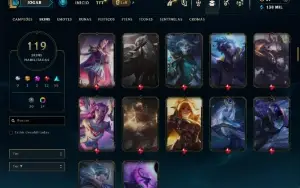 Unranked com 150 Champs e 119 Skins ( ADC / TOP )