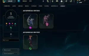 Mestre com 40 Champs e 13 Skins + 2 Fragmentos