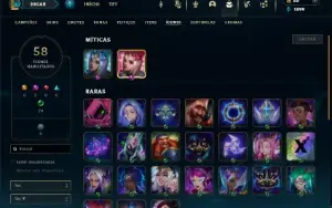 Mestre com 40 Champs e 13 Skins + 2 Fragmentos