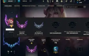 Mestre com 40 Champs e 13 Skins + 2 Fragmentos