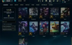 Platina 3 com 51 Champs e 16 Skins + 2 Fragmentos