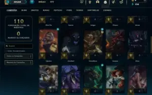Platina 3 com 51 Champs e 16 Skins + 2 Fragmentos