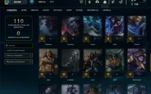 Platina 3 com 51 Champs e 16 Skins + 2 Fragmentos