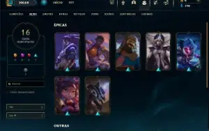 Platina 3 com 51 Champs e 16 Skins + 2 Fragmentos