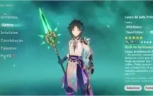 Conta genshin impacto AR 44  Xiao + lança de jade