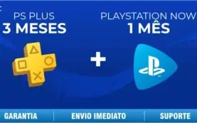 PSN PLUS 3 MESÊS + PLAYSTATION NOW 1 MÊS - PS4