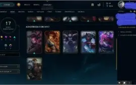 Conta Nvl 96 Unranked 56 champs 17 Skins e 72 Ícones