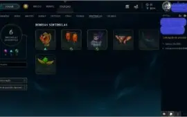 Conta Nvl 96 Unranked 56 champs 17 Skins e 72 Ícones