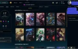 Conta Nvl 96 Unranked 56 champs 17 Skins e 72 Ícones