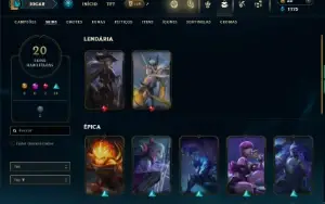 Unranked com 65 Champs e 20 Skins +4 Fragmentos