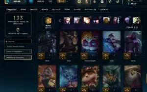 Unranked com 65 Champs e 20 Skins +4 Fragmentos