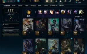 Unranked com 65 Champs e 20 Skins +4 Fragmentos