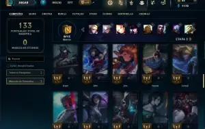 Unranked com 65 Champs e 20 Skins +4 Fragmentos
