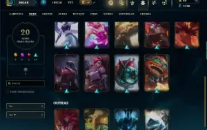 Unranked com 65 Champs e 20 Skins +4 Fragmentos