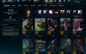 Unranked com 65 Champs e 20 Skins +4 Fragmentos