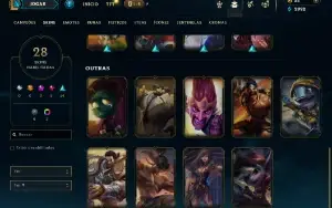 Mestre com 65 Champs e 28 Skins