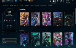 Mestre com 65 Champs e 28 Skins