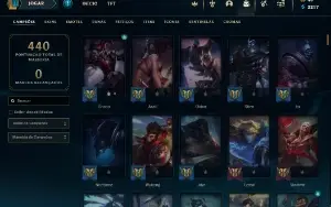 Conta Lol Lvl 207 Com 145 Skins Unranked