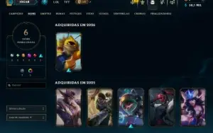 Unranked com 40 Champs e 6 Skins