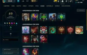 Unranked com 40 Champs e 6 Skins