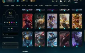 Prata 3 com TODOS os Champs e 36 Skins +1 Prestigio + 1920RP