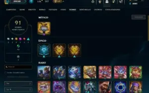 Prata 3 com TODOS os Champs e 36 Skins +1 Prestigio + 1920RP