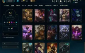 Prata 3 com TODOS os Champs e 36 Skins +1 Prestigio + 1920RP