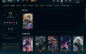 Prata 3 com TODOS os Champs e 36 Skins +1 Prestigio + 1920RP
