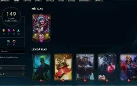 Conta c/ Ryze Triunfante, MMR GrãoMestre150 Skins All Champs