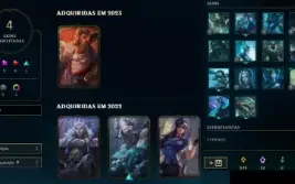 League of Legends Diamante 2 com skins e skin shards