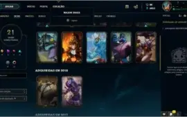 Conta League of Legends Platina/ 53 champs/ 21 skins/ lvl 91