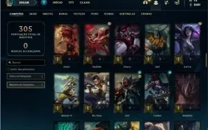 Conta Platina 4 com 90 Champs e 39 Skins + 2 Fragmentos