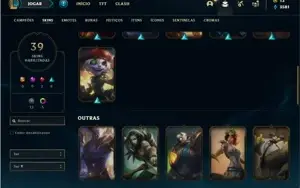 Conta Platina 4 com 90 Champs e 39 Skins + 2 Fragmentos