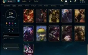Conta Platina 4 com 90 Champs e 39 Skins + 2 Fragmentos