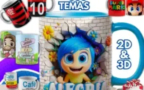 Pack Sublimação Para Canecas + De 100.000 + Divertidamente 2