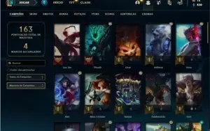 Conta prata 4 com 15 Skins e 56 Champs