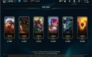 Conta prata 4 com 15 Skins e 56 Champs