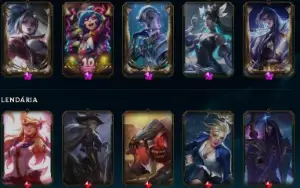conta de lol com 100 skins sendo 5 prestigio