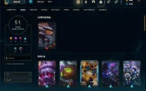 Bronze 4 com 125 Champs e 51 Skins ( Mais de 15 Jogos )