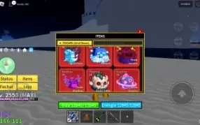 Lv 2550(MAX) é God uma Shark v3 e sou guita cdk e fruta mit