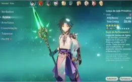 Genshin Impact AR52 com Xiao(C1), Diluc, Qiqi, Jean, Keqing.