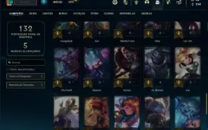 Conta Ferro 3 com 60 Champs e 31 Skins ( MAIS DE 200 JOGOS )