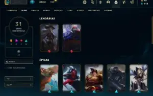 Conta Ferro 3 com 60 Champs e 31 Skins ( MAIS DE 200 JOGOS )