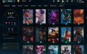 Esmeralda 4 com TODOS os champs e 447 Skins + 1444 RP