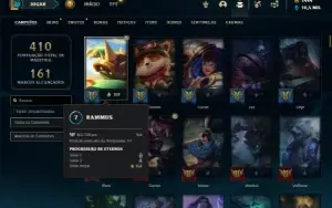 Esmeralda 4 com TODOS os champs e 447 Skins + 1444 RP