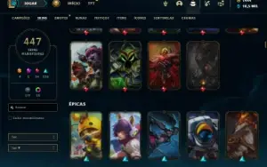 Esmeralda 4 com TODOS os champs e 447 Skins + 1444 RP