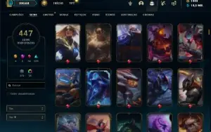 Esmeralda 4 com TODOS os champs e 447 Skins + 1444 RP